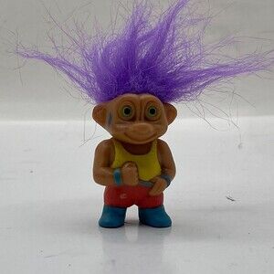 Soma Troll Doll Purple Hair Painted Plastic Figure Collectible Small China